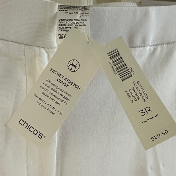 Chico's Classic White Straight Leg Pants - Picture 4 of 4